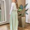 Saia Longa Feminina Amélia com Bolsos e Amarração Verde - Fernanda Ramos Store