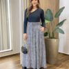 Saia Longa Feminina Luz com Bolsos e Amarração Xadrez Preto - Fernanda Ramos Store