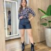 Short Feminino Marinara Couro Eco com Bolsos - Fernanda Ramos Store
