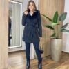 Casaco Feminino Ana Manga Longa com Pelinhos Preto - Fernanda Ramos Store