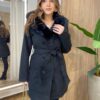 Casaco Feminino Ana Manga Longa com Pelinhos Preto - Fernanda Ramos Store