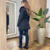 Casaco Feminino Ana Manga Longa com Pelinhos Preto - Fernanda Ramos Store