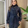 Sobretudo Feminino Lã Batida com Amarração Preto - Fernanda Ramos Store
