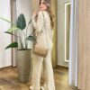 Triconjunto Feminino Sibele Tricot Modal com Zíper e Gola Bege - Fernanda Ramos Store