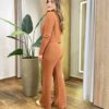 Triconjunto Feminino Sibele Tricot Modal com Zíper e Gola Caramelo - Fernanda Ramos Store