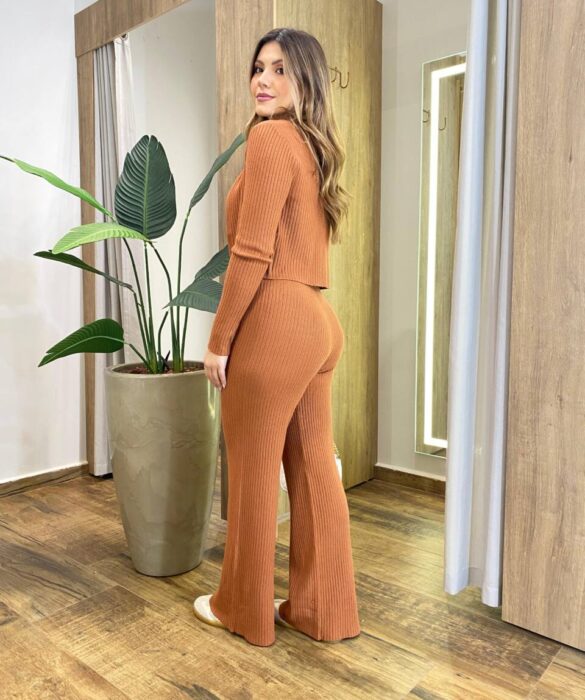 Triconjunto Feminino Sibele Tricot Modal com Zíper e Gola Caramelo - Fernanda Ramos Store