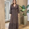 Vestido Feminino Blossom Longo sem Bojo Estampa Floral Preto - Fernanda Ramos Store
