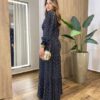 Vestido Feminino Blossom Longo sem Bojo Estampa Poá Preto - Fernanda Ramos Store