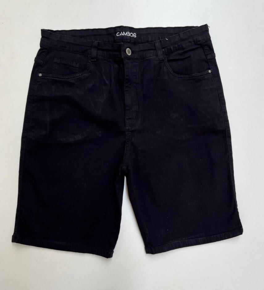 Bermuda Masculina Básica Chino Cetim Lycra Preta 094107 - Fernanda Ramos Store