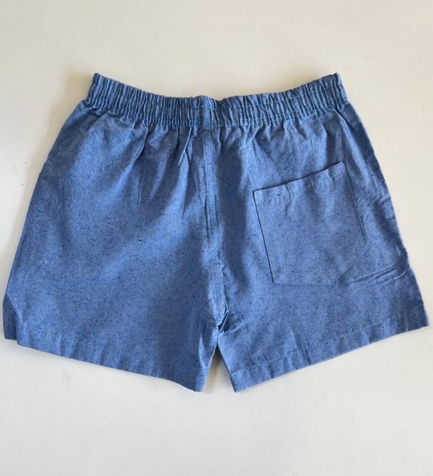 Bermuda Masculina Casual Curta com Bolsos Azul Céu - Fernanda Ramos Store