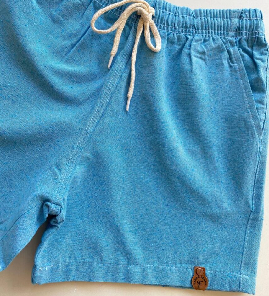 Bermuda Masculina Casual Curta com Bolsos Azul Claro - Fernanda Ramos Store