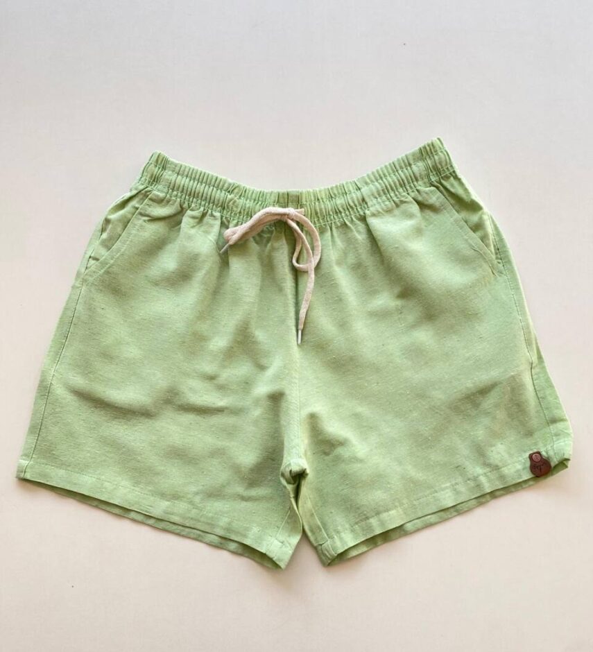 Bermuda Masculina Casual Curta com Bolsos Verde Claro - Fernanda Ramos Store