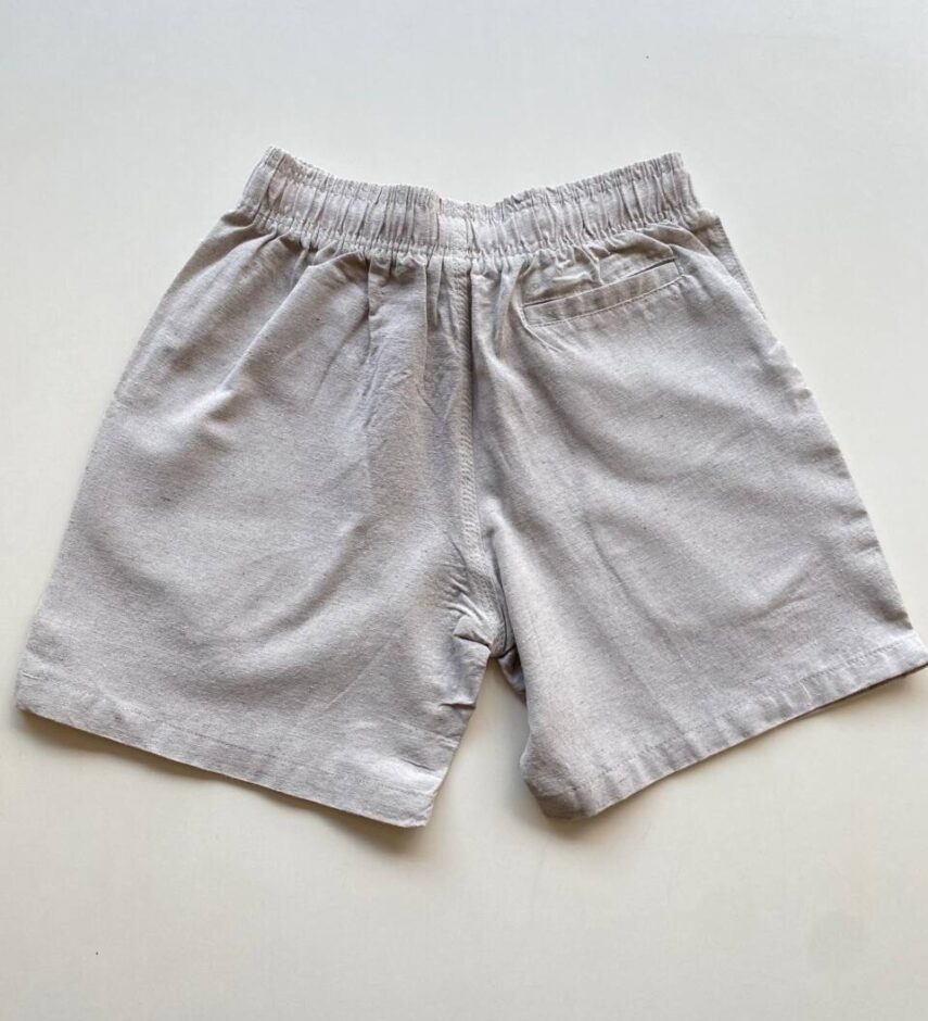 Bermuda Masculina Casual Curta Linho com Bolsos Cinza - Fernanda Ramos Store
