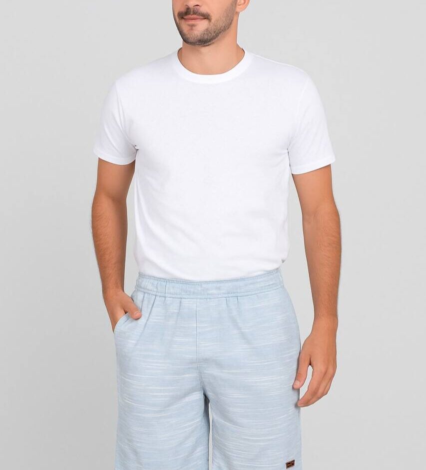 Bermuda Masculina Color Casual Ogochi com Bolso Azul Claro - Fernanda Ramos Store
