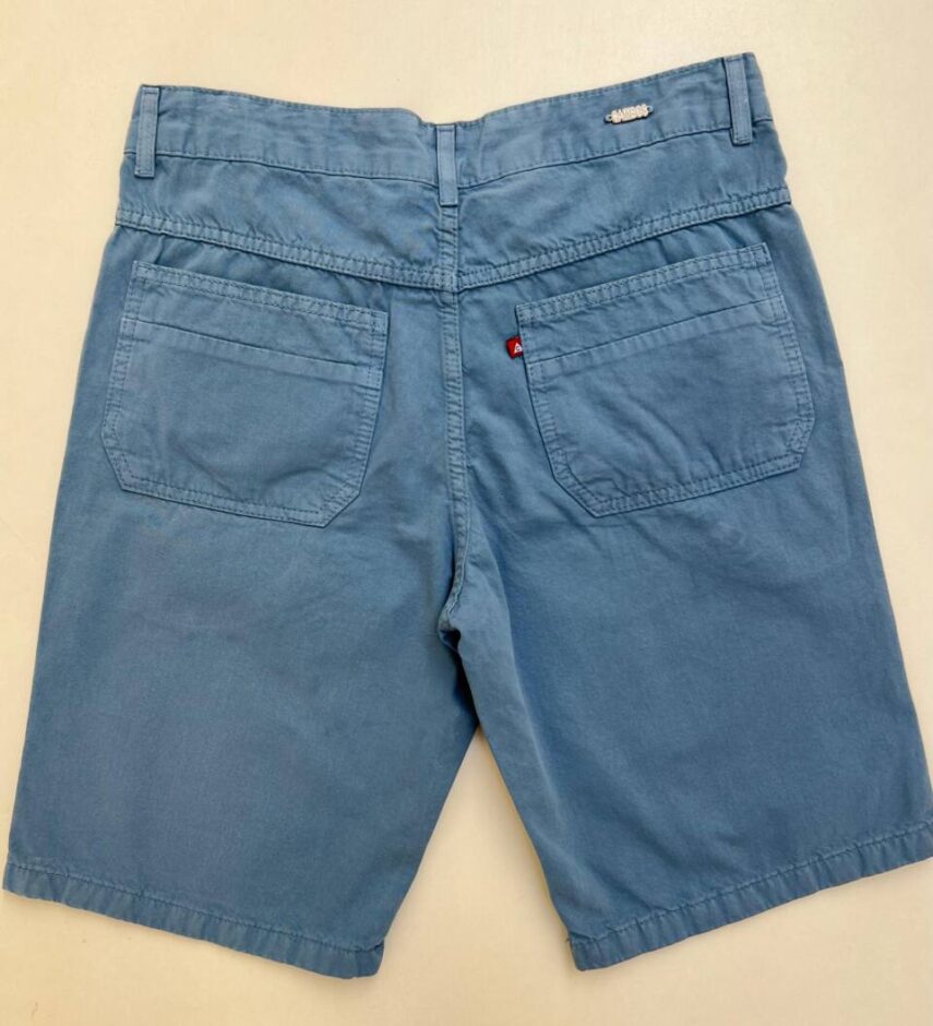 Bermuda Masculina com Bolsos Sarja Azul Queimado - Fernanda Ramos Store