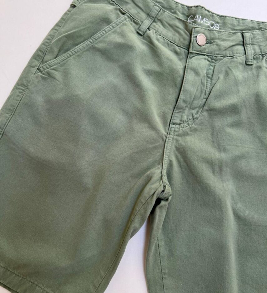 Bermuda Masculina com Bolsos Sarja Verde - Fernanda Ramos Store