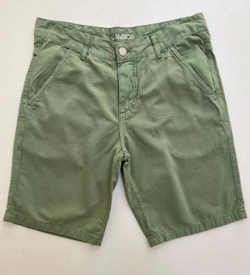 Bermuda Masculina com Bolsos Sarja Verde - Fernanda Ramos Store