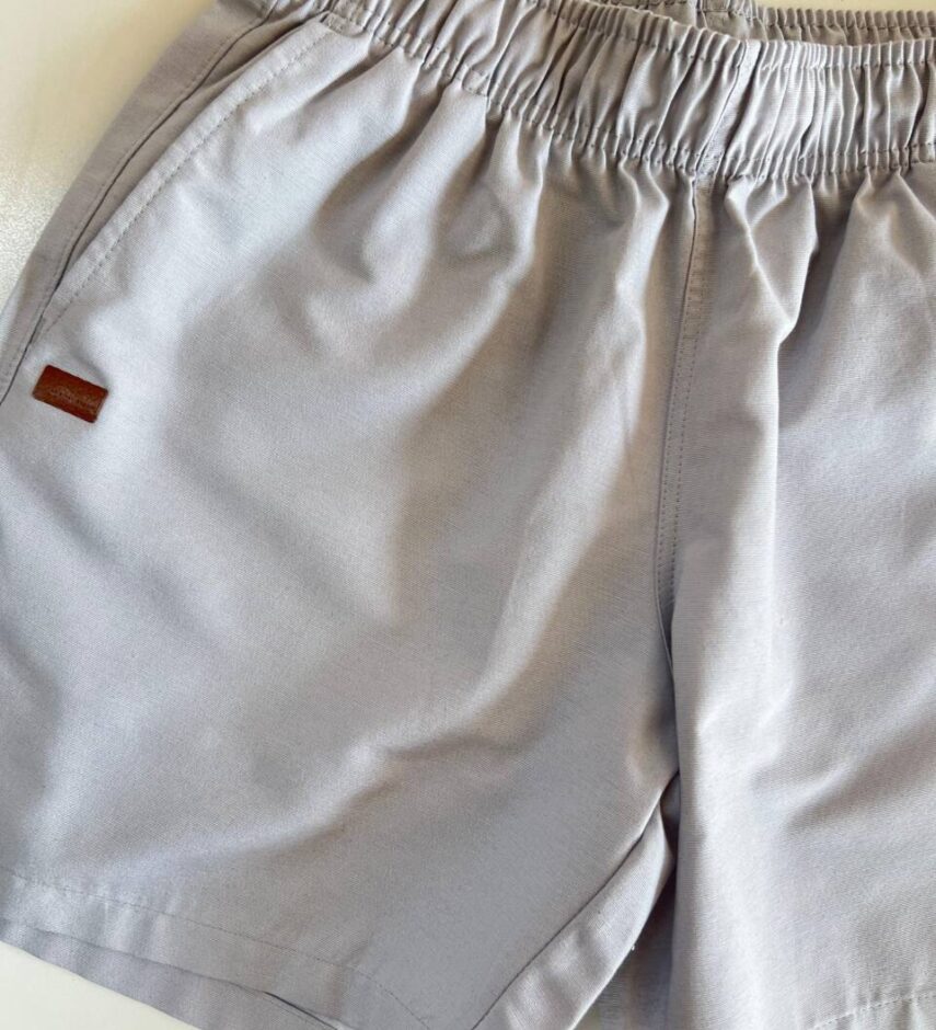 Bermuda Masculina Ogochi Casual Curta Linho com Bolsos Cinza 0025 - Fernanda Ramos Store