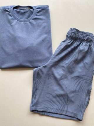 Bermuda Masculina Tactel Boxer Casual Longa Azul Acinzentado 9760 - Fernanda Ramos Store
