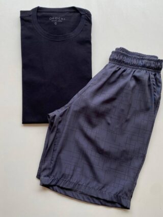 Bermuda Masculina Tactel Boxer Casual Longa Cinza Riscado 9619 - Fernanda Ramos Store