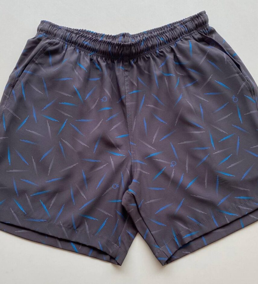 Bermuda Masculina Tactel Boxer Essencial Curta com Riscos Preta 9199 - Fernanda Ramos Store