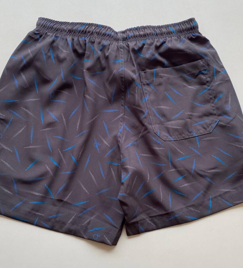 Bermuda Masculina Tactel Boxer Essencial Curta com Riscos Preta 9199 - Fernanda Ramos Store