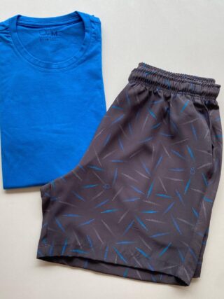 Bermuda Masculina Tactel Boxer Essencial Curta com Riscos Preta 9199 - Fernanda Ramos Store