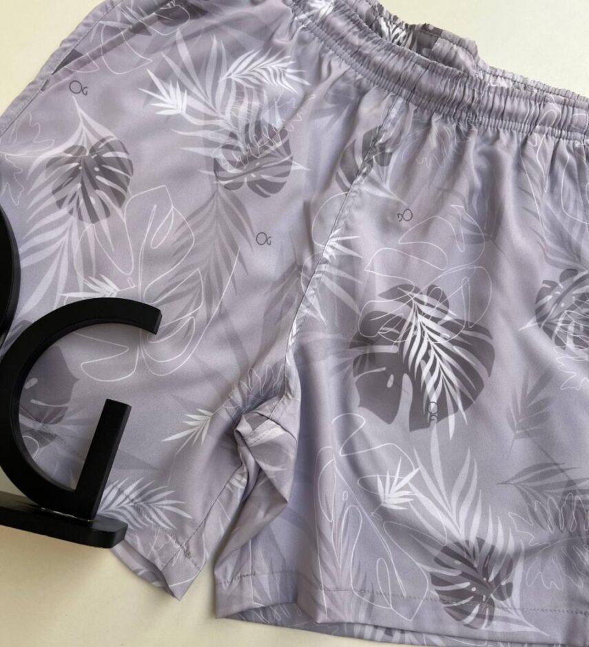 Bermuda Masculina Tactel Boxer Essencial Curta Estampa Cinza 9179 - Fernanda Ramos Store