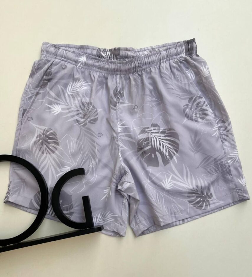 Bermuda Masculina Tactel Boxer Essencial Curta Estampa Cinza 9179 - Fernanda Ramos Store