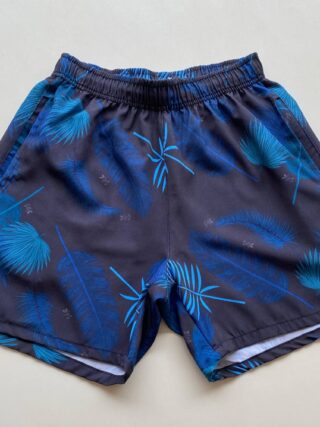 Bermuda Masculina Tactel Boxer Folhas Coloridas Preto - Fernanda Ramos Store