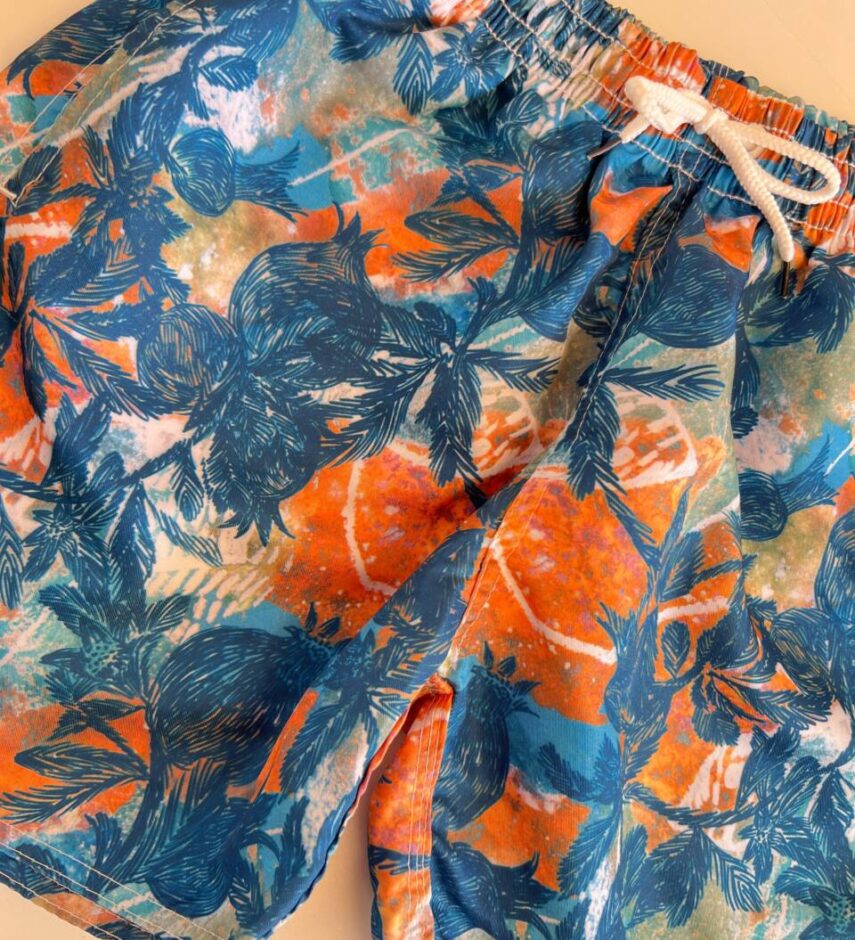 Bermuda Masculina Tactel com Elástico Cores Variadas Estampado - Fernanda Ramos Store