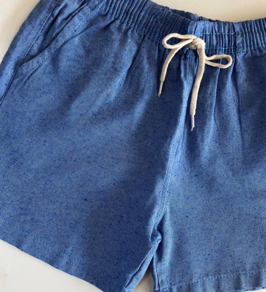 Bermuda Masculina Tactel com Elástico e Bolsos Azul Marinho - Fernanda Ramos Store