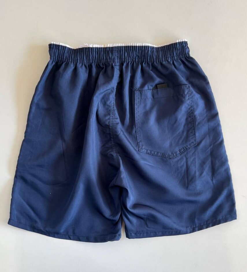 Bermuda Masculina Tactel com Elástico e Bolsos Azul Marinho - Fernanda Ramos Store