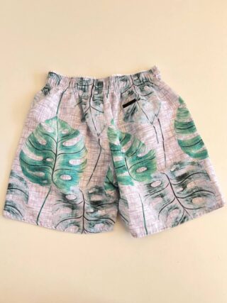 Bermuda Masculina Tactel com Elástico e Detalhes Branco - Fernanda Ramos Store