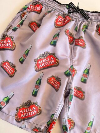 Bermuda Masculina Tactel com Elástico Estampa Cerveja Cinza - Fernanda Ramos Store