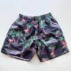 Bermuda Masculina Tactel com Elástico Estampa Flamingo Preta - Fernanda Ramos Store