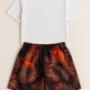 Bermuda Masculina Tactel com Elástico Estampa Floral Preta - Fernanda Ramos Store