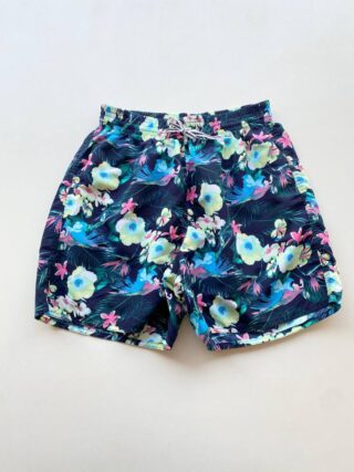 Bermuda Masculina Tactel com Elástico Estampa Tropical Azul - Fernanda Ramos Store