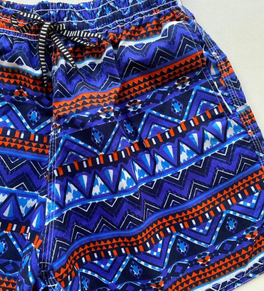 Bermuda Masculina Tactel com Elástico Estampado Azul - Fernanda Ramos Store