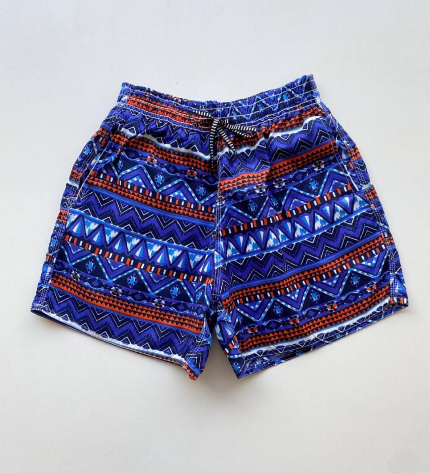 Bermuda Masculina Tactel com Elástico Estampado Azul - Fernanda Ramos Store