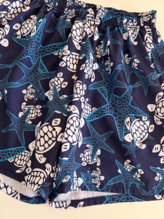Bermuda Masculina Tactel com Elástico Fundo do Mar Azul - Fernanda Ramos Store