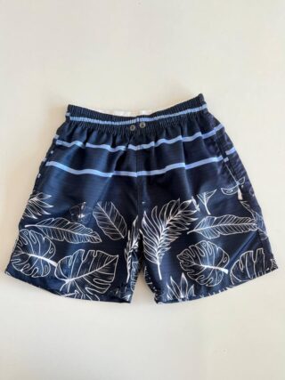 Bermuda Masculina Tactel com Elástico Listras Azul - Fernanda Ramos Store