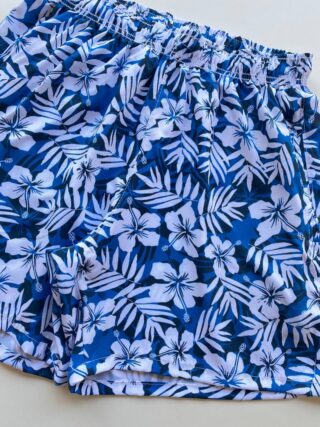Bermuda Masculina Tactel com Elástico Tropical Azul - Fernanda Ramos Store
