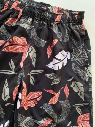 Bermuda Masculina Tactel com Elástico Tropical Preta - Fernanda Ramos Store