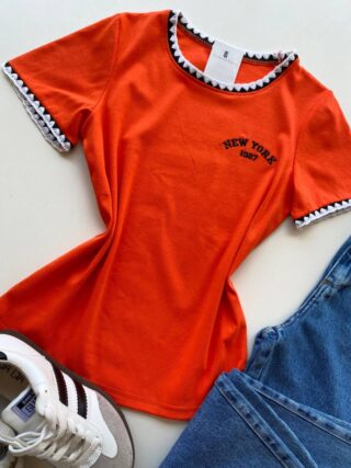 Blusa Feminina Manga Curta Canelada Zaya New York Carol - Fernanda Ramos Store