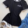 Blusa Feminina Manga Curta Canelada Zaya New York Preta - Fernanda Ramos Store