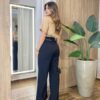 Blusa Feminina Manga Curta Endy Flor Lateral Bege - Fernanda Ramos Store
