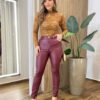 Blusa Feminina Manga Longa em Renda Transparente Caramelo - Fernanda Ramos Store