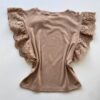 Blusa Feminina Manga Muscle com Detalhes em Guipir Bege AT5205 - Fernanda Ramos Store