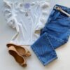 Blusa Feminina Manga Muscle com Detalhes em Guipir Branca AT5205 - Fernanda Ramos Store